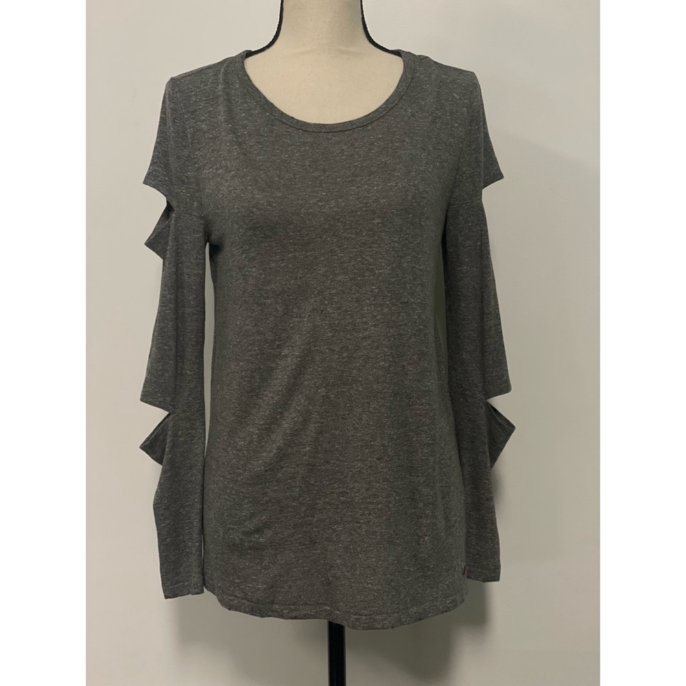n:Philanthropy Cut-Out Long Sleeve T-Shirt Gray Size S